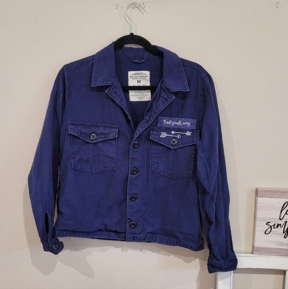 ZARA Find Your Way distressed button up shirt/jacket, overshirt Womens Med. - Picture 2 of 11